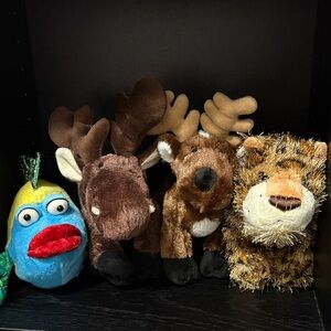 GANZ Webkinz Pucker Fish, Moose, Reindeer and Leopard *No tags*